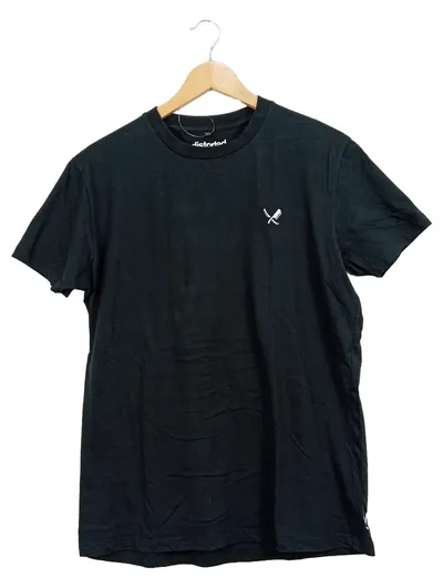 Distorted People Herren T-Shirt Gr. M Schwarz Casual Logo-Print