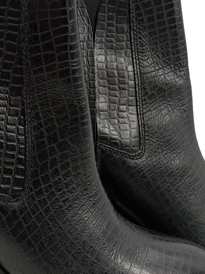 ABOUT YOU Damen Stiefelette Gr. 38 Schwarz Kroko-Optik Blockabsatz