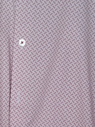ALDO CONTI Herren Business Hemd Rosa Geometrisch Langarm Gr. 50 L
