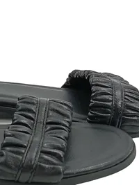 5th Avenue Damen Sandalen Gr. 40 Schwarz Feminin mit gerafftem Zehenriemen 2