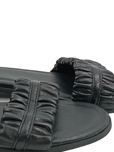 5th Avenue Damen Sandalen Gr. 40 Schwarz Feminin mit gerafftem Zehenriemen