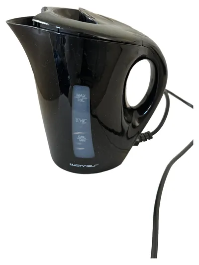 WAVES Wasserkocher 1L elektrisch Teekocher Kessel Schwarz 20cm
