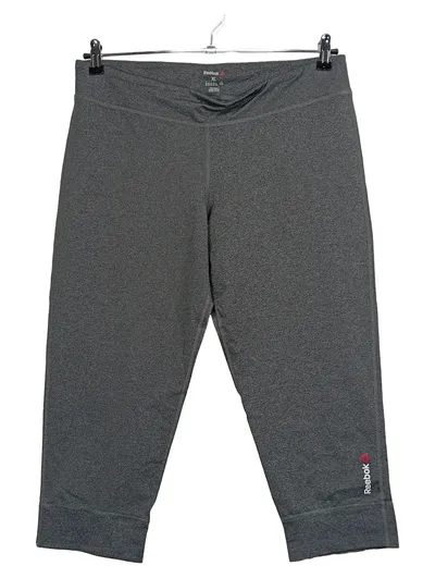 Reebok Damen Sport Capri Leggings Grau Meliert XL Fitness Hose