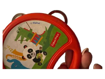 Fisher-Price Baby Rassel Tamburin Musikspielzeug Rot Farbenfroh ab 6 Monate