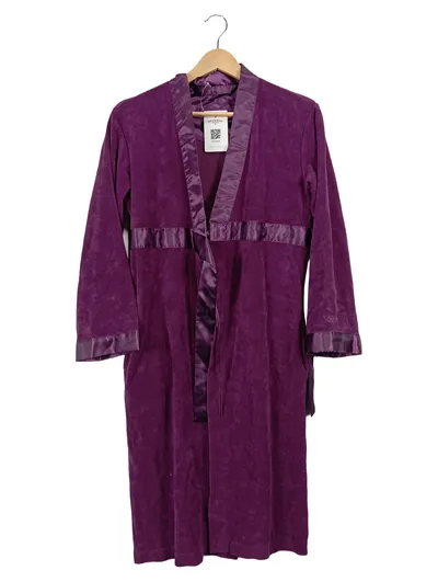 Vossen Damen Bademantel Morgenmantel Lila Gr. 34/XS Baumwolle Polyester