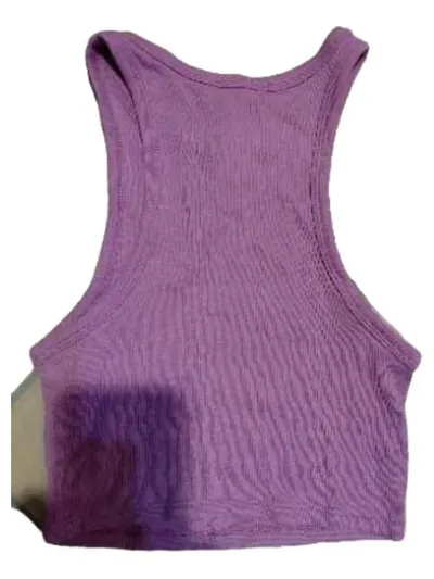 ZARA Damen Crop Top Rippstrick Rosa Gr. M Tanktop Ärmellos Basic