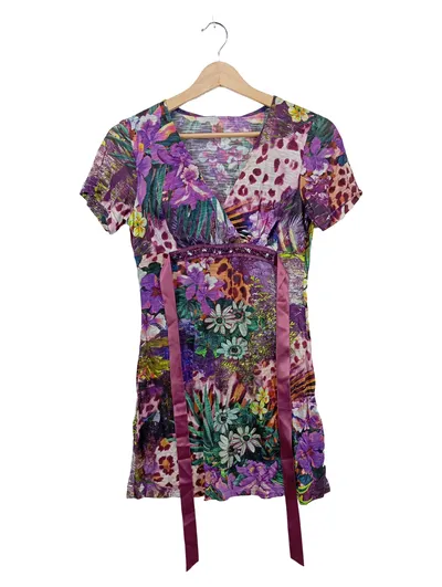 Alba Moda Damen Freizeitkleid Gr. 36/S Mehrfarbig Blumenmuster Viskose