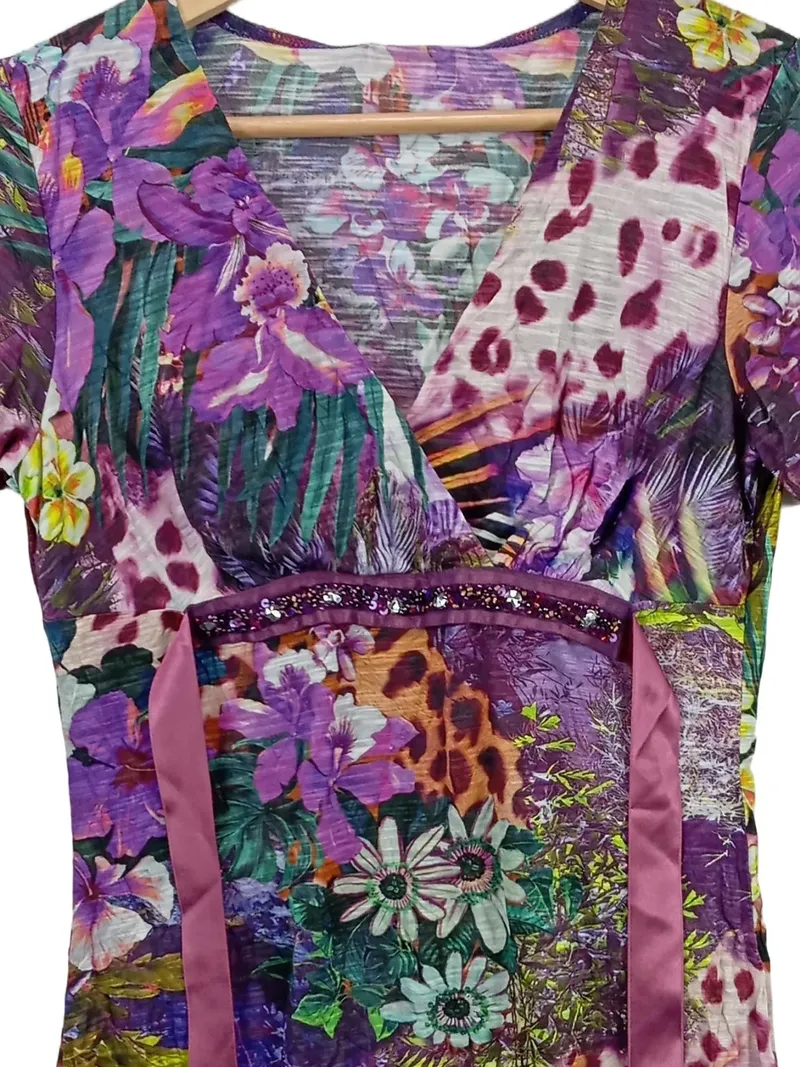 Alba Moda Damen Freizeitkleid Gr. 36/S Mehrfarbig Blumenmuster Viskose 3