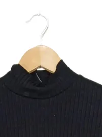EDITED Damen Rollkragen Rippstrick Pullover Langarm Basic Schwarz Gr. S 4