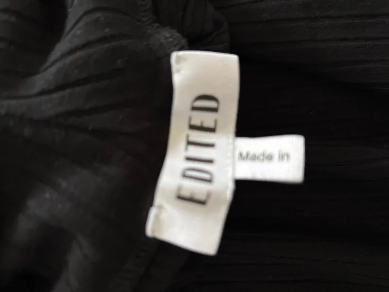 EDITED Damen Rollkragen Rippstrick Pullover Langarm Basic Schwarz Gr. S 5
