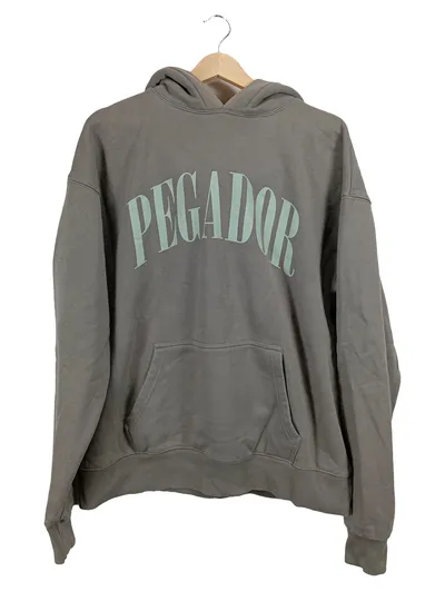 PEGADOR Herren Kapuzenpullover Hoodie Grau Streetwear Gr. 46/S