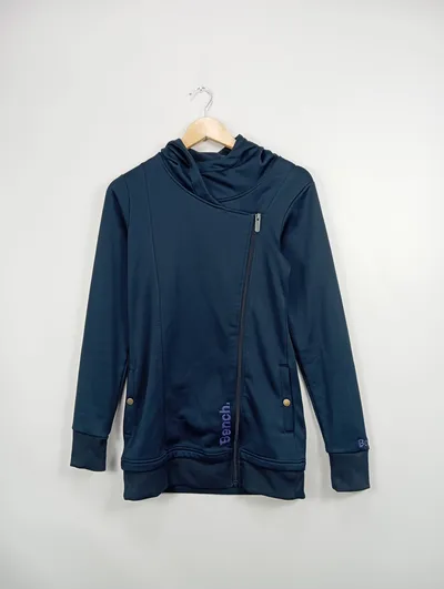 Bench Damen Kapuzenjacke Blau Gr. 36/S Casual Sportlich Sweatjacke