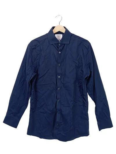 Charles Tyrwhitt Herren Business Hemd Blau Gr. 39 Slim Fit Baumwolle