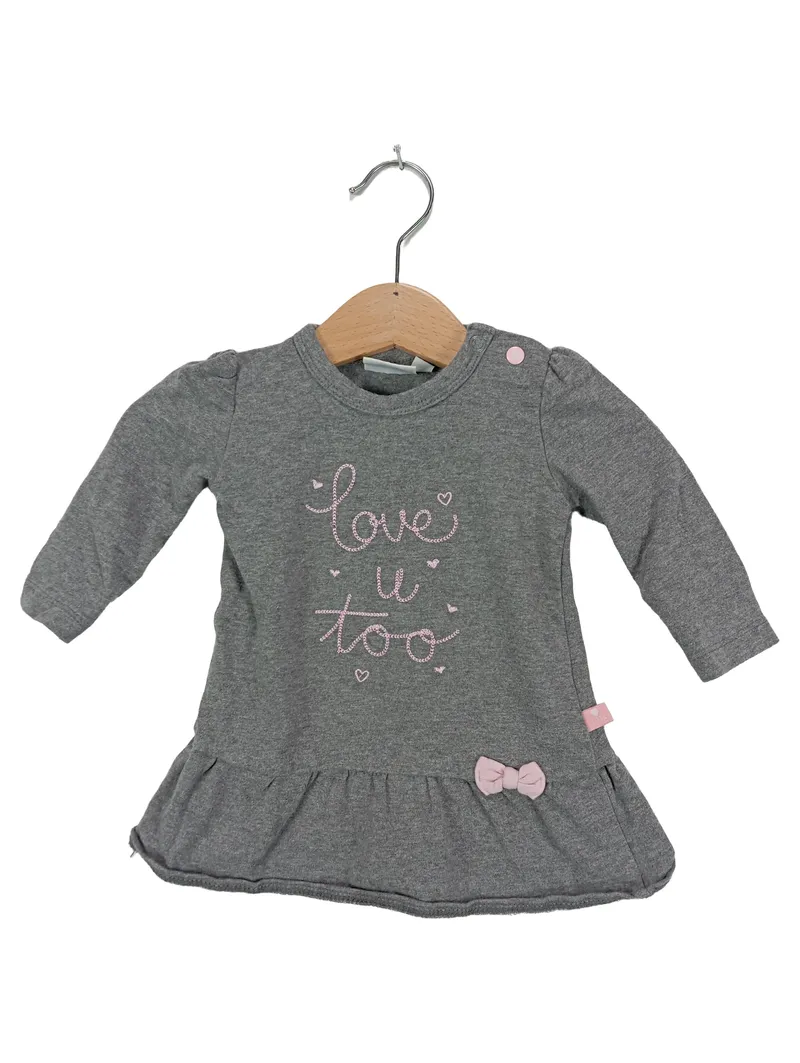 Feetje Baby Body Mädchen Gr. 62 Grau Langarm Schriftzug Schleife 1