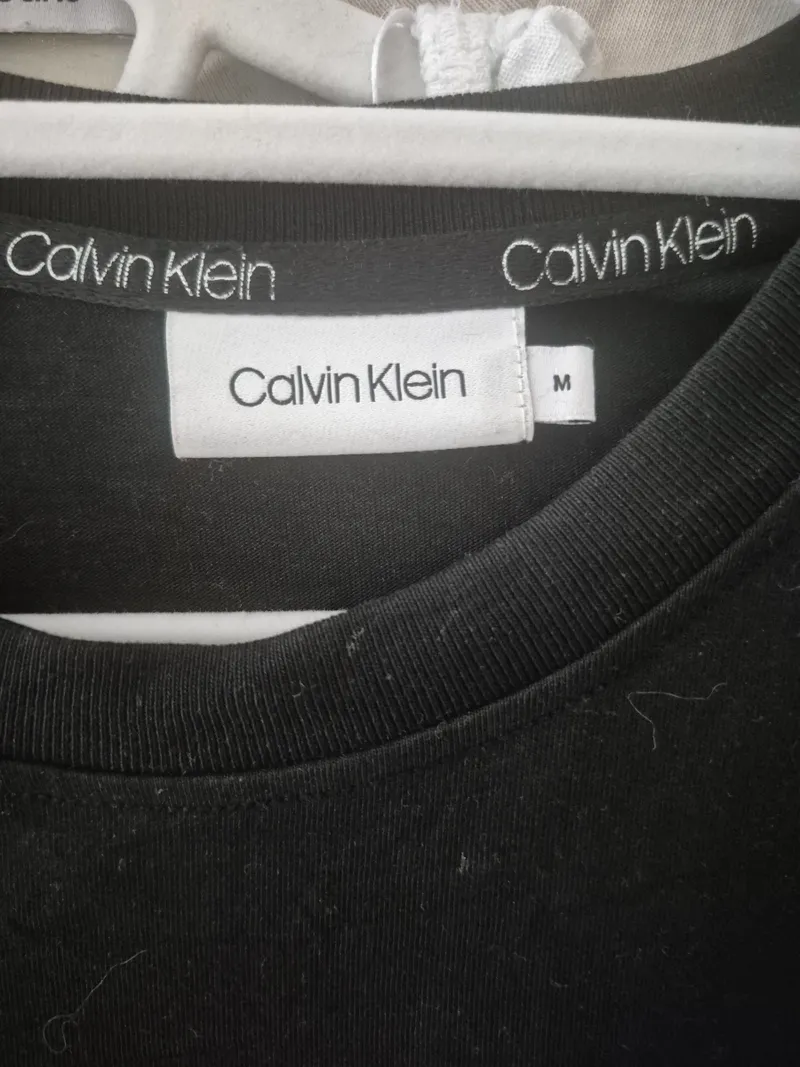 Calvin Klein Damen T-Shirt Schwarz Logo-Print Gr. M Baumwolle Basic 4