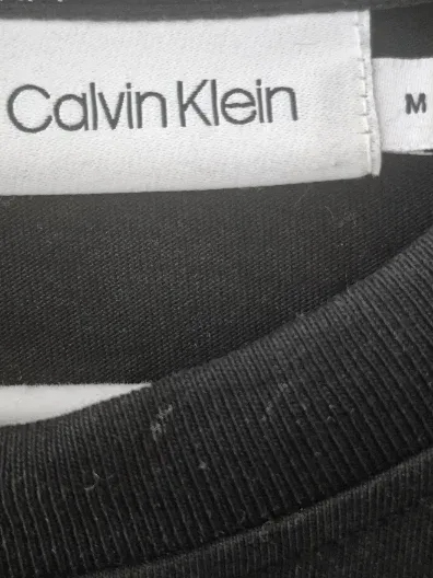 Calvin Klein Damen T-Shirt Schwarz Logo-Print Gr. M Baumwolle Basic 5