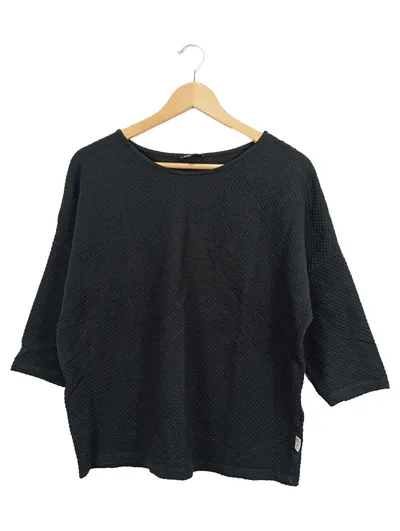 SOCCX Damen Pullover 3/4-Arm Schwarz Gr. 36/S Strukturmuster Freizeit