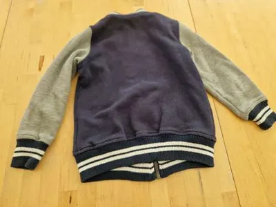 Dopodopo Boys Sweatjacke College Baseball Jacke Gr. 110 Blau Grau