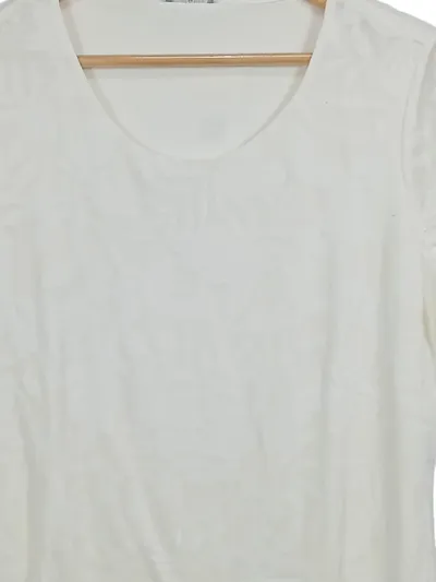 FAIR LADY Damen T-Shirt Kurzarm Weiß Florales Muster Gr. 38/M Basic