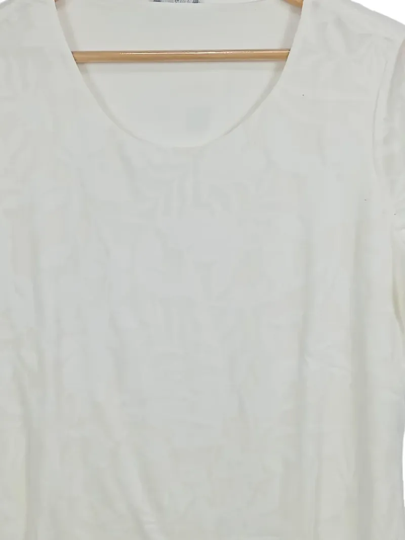 FAIR LADY Damen T-Shirt Kurzarm Weiß Florales Muster Gr. 38/M Basic 2