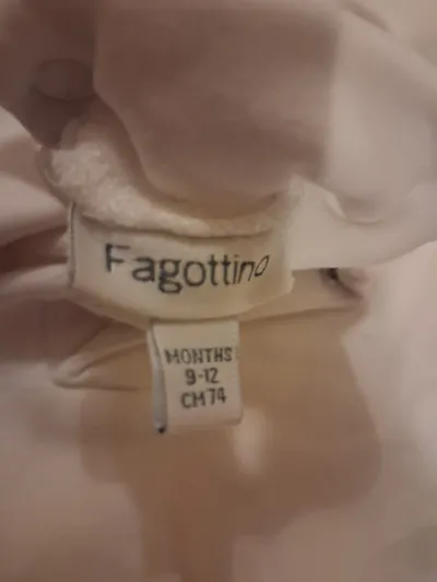 Fagottino Baby Langarmshirt Gr. 74 Weiß Baumwolle Basic Druckknöpfe