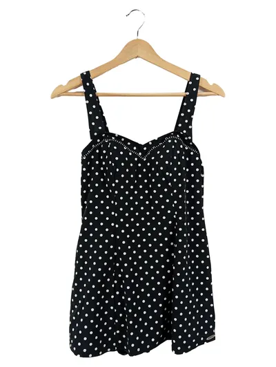 Sunflair Damen Badeanzug Gr. 38 Schwarz Punkte Vintage Polka Dots