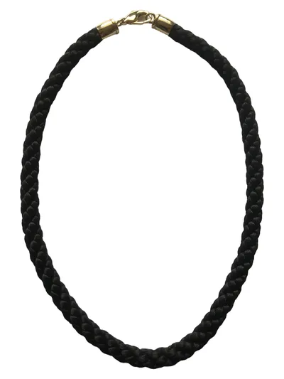 Pierre Lang Damen Halskette Schwarz Stoff Casual