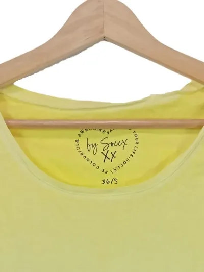 SOCCX Damen Tanktop Shirt Gr. 36/S Gelb Casual