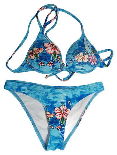 Mormaii Bikini Damen Blumenmuster Blau Größe 38