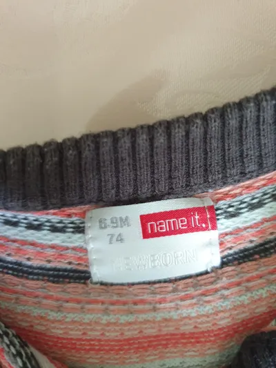 NAME IT Kinder Pullover Gr. 74 Blau Gestreift Langarm Baumwolle