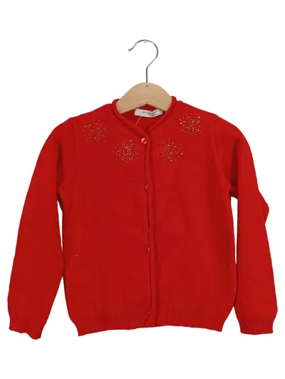 Laura Biagiotti Strickjacke Mädchen Gr. 98 Rot Strass Festlich