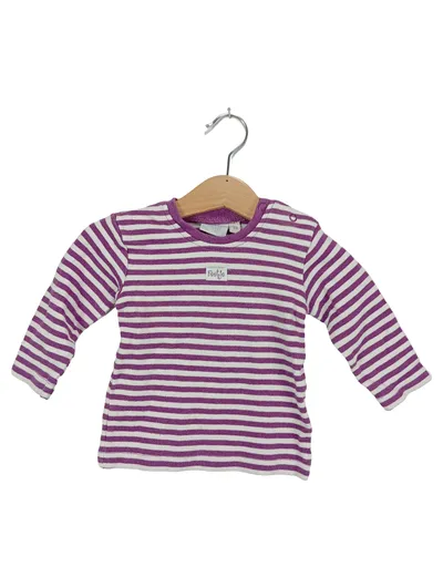 Feetje Baby Langarmshirt gestreift Lila Gr. 74 Kinder Casual Baumwolle