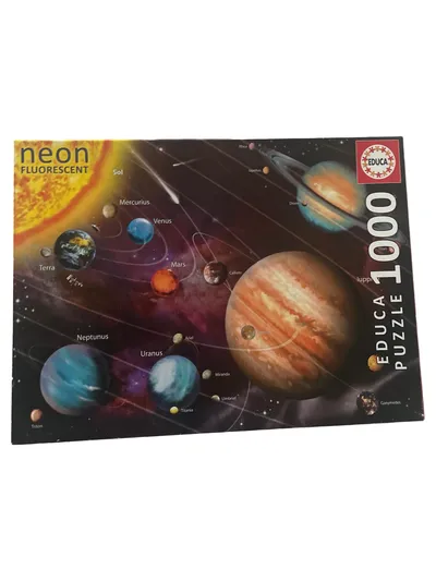 Educa Puzzle 1000 Teile Neon Fluorescent Sonnensystem Planeten leuchtend