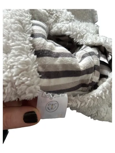 LIEGELIND Baby Fleecejacke Teddyjacke Gr. 62 Grau Kapuze Ohren