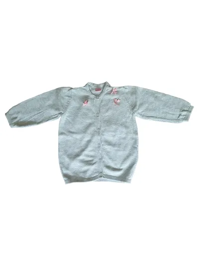 DOPO DOPO Strickjacke Baby Mädchen Gr. 74 Grau Langarm Baumwolle Charmant