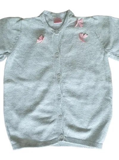 DOPO DOPO Strickjacke Baby Mädchen Gr. 74 Grau Langarm Baumwolle Charmant