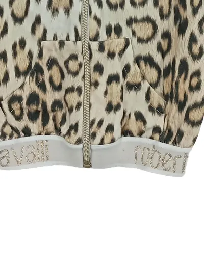 Roberto Cavalli Kinder Bomberjacke Leo Muster Gr. 116 Beige Animal-Print