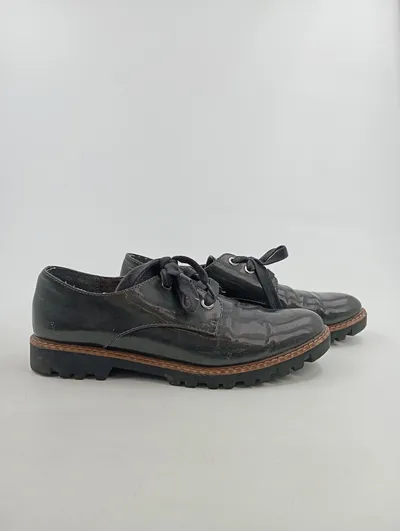 Tamaris Damen Schnürschuhe Gr. 40 Schwarz Modern Profilsohle Alltag