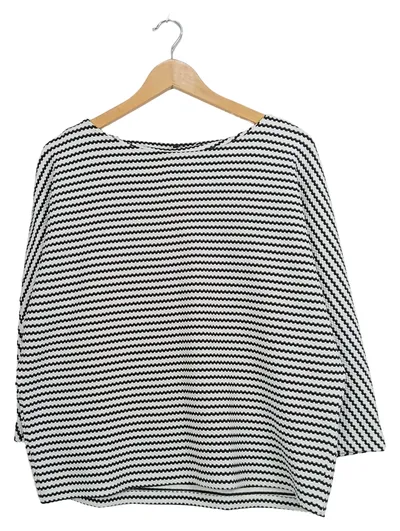 Someday Damen Pullover Gr. 40/L Weiß Gestreift Langarm Casual
