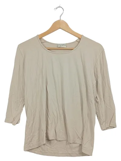 VIA APPIA Damen Langarmshirt Gr. 44 Beige 3/4-Arm Viskose Basic