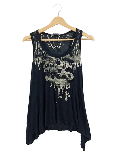 Bench Damen Tanktop Schwarz Grafisch Print Casual Einheitsgröße