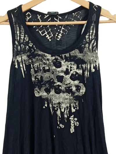 Bench Damen Tanktop Schwarz Grafisch Print Casual Einheitsgröße