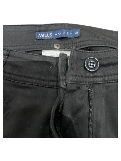 Mills Women Stoffhose Damen Gr. 36 Schwarz Baumwolle Klassisch