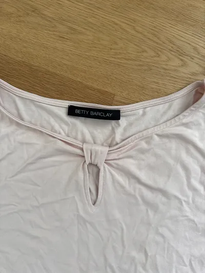 Betty Barclay Damen Bluse Shirt Gr. 40 Rosa Keyhole Kurzarm