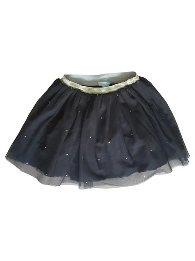 Obaïbi Mädchen Faltenrock Minirock Gr. 86 Schwarz Pailletten Punkte