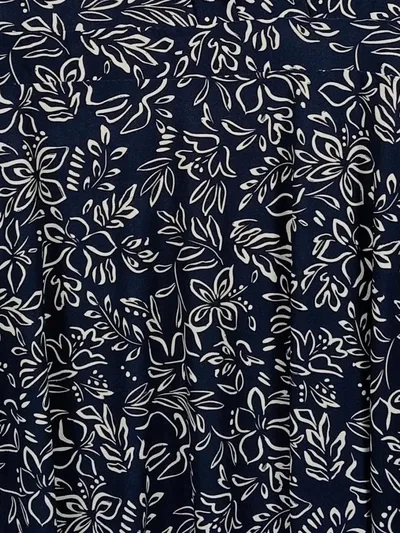 ZABAIONE Damen Wickelkleid Blumenmuster Gr. 38/M Freizeitkleid Blau