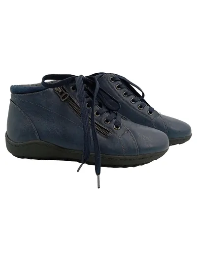 LAURA BERG STUDIO Damen Stiefel Gr. 37 Blau Casual Schnürstiefel