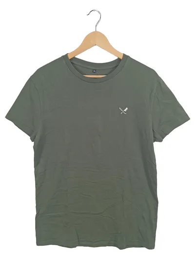 Distorted People Herren T-Shirt Oliv Gr. 48/M Casual Logo-Print