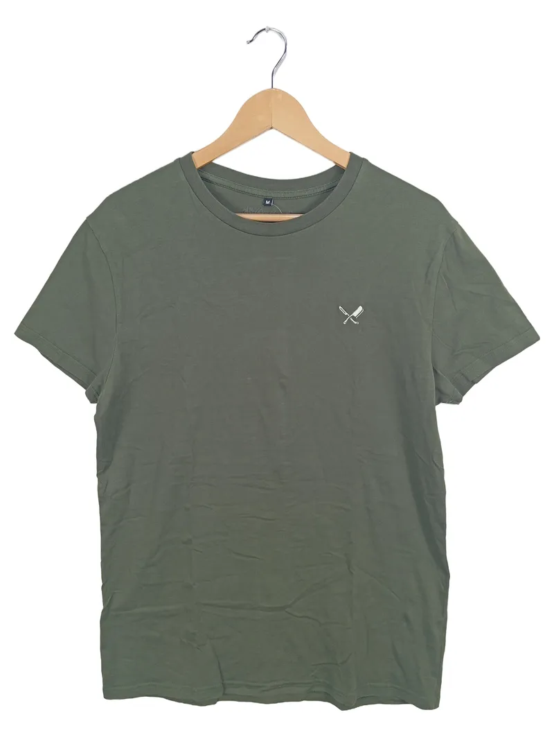 Distorted People Herren T-Shirt Oliv Gr. 48/M Casual Logo-Print 1