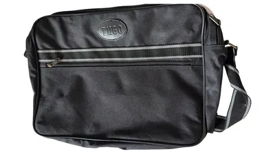 FMGO Umhängetasche Hugo Schwarz Polyester Messenger Bag Schultertasche